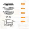 imageROVSUN 6QT Oval Chafing Dish for Buffet 4 Pack Stainless Steel Chafing Dish Buffet Set with Glass Lid Chafers and Buffet Warmers Sets Serving Food Warmer for Party Catering Wedding6