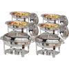 imageROVSUN 6QT Oval Chafing Dish for Buffet 4 Pack Stainless Steel Chafing Dish Buffet Set with Glass Lid Chafers and Buffet Warmers Sets Serving Food Warmer for Party Catering Wedding6