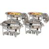 imageROVSUN 6QT Oval Chafing Dish for Buffet 4 Pack Stainless Steel Chafing Dish Buffet Set with Glass Lid Chafers and Buffet Warmers Sets Serving Food Warmer for Party Catering Wedding4