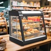image:imageROVSUN 26 Commercial Food Warmer Display Pizza Warmer 3Tier Electric Countertop Food Warmer wLED Lighting Adjustable Removable Shelves Glass Door Pretzel Warmer for Buffet Restaurant SilverBlack