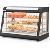 image:imageROVSUN 26 Commercial Food Warmer Display Pizza Warmer 3Tier Electric Countertop Food Warmer wLED Lighting Adjustable Removable Shelves Glass Door Pretzel Warmer for Buffet Restaurant SilverBlack
