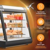 image:imageROVSUN 26 Commercial Food Warmer Display Pizza Warmer 3Tier Electric Countertop Food Warmer wLED Lighting Adjustable Removable Shelves Glass Door Pretzel Warmer for Buffet Restaurant SilverBlack