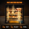 image:imageROVSUN 26 Commercial Food Warmer Display Pizza Warmer 3Tier Electric Countertop Food Warmer wLED Lighting Adjustable Removable Shelves Glass Door Pretzel Warmer for Buffet Restaurant SilverBlack