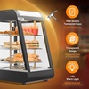 image:imageROVSUN 26 Commercial Food Warmer Display Pizza Warmer 3Tier Electric Countertop Food Warmer wLED Lighting Adjustable Removable Shelves Glass Door Pretzel Warmer for Buffet Restaurant SilverBlack