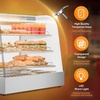 image:imageROVSUN 26 Commercial Food Warmer Display Pizza Warmer 3Tier Electric Countertop Food Warmer wLED Lighting Adjustable Removable Shelves Glass Door Pretzel Warmer for Buffet Restaurant SilverSilver