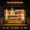 image:imageROVSUN 26 Commercial Food Warmer Display Pizza Warmer 3Tier Electric Countertop Food Warmer wLED Lighting Adjustable Removable Shelves Glass Door Pretzel Warmer for Buffet Restaurant SilverBlack