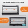 image:imageROVSUN 26 Commercial Food Warmer Display Pizza Warmer 3Tier Electric Countertop Food Warmer wLED Lighting Adjustable Removable Shelves Glass Door Pretzel Warmer for Buffet Restaurant SilverBlack