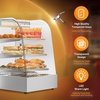 image:imageROVSUN 26 Commercial Food Warmer Display Pizza Warmer 3Tier Electric Countertop Food Warmer wLED Lighting Adjustable Removable Shelves Glass Door Pretzel Warmer for Buffet Restaurant SilverSilver