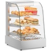 image:imageROVSUN 26 Commercial Food Warmer Display Pizza Warmer 3Tier Electric Countertop Food Warmer wLED Lighting Adjustable Removable Shelves Glass Door Pretzel Warmer for Buffet Restaurant SilverSilver