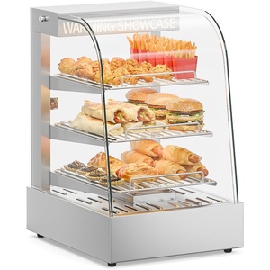image:imageROVSUN 26 Commercial Food Warmer Display Pizza Warmer 3Tier Electric Countertop Food Warmer wLED Lighting Adjustable Removable Shelves Glass Door Pretzel Warmer for Buffet Restaurant SilverSilver