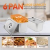 image:imageROVSUN 48QT Electric Commercial Food Warmer 6Pan Steam Table 8QTPan Stainless Steel Bain Marie Countertop wGlass Shield Temperature Control amp Lid for Buffet Restaurant 110V 1500W48QTCountertop