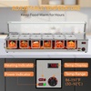image:imageROVSUN 48QT Electric Commercial Food Warmer 6Pan Steam Table 8QTPan Stainless Steel Bain Marie Countertop wGlass Shield Temperature Control amp Lid for Buffet Restaurant 110V 1500W48QTCountertop
