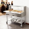 image:imageROVSUN 72QT Electric Commercial Food Warmer 9Pan Steam Table 8QTPan Stainless Steel Bain Marie wOvershelf Undershelf Separate Temperature Control amp Lid Acrylic Shield for Buffet Restaurant 1500W72QT