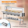 image:imageROVSUN 72QT Electric Commercial Food Warmer 9Pan Steam Table 8QTPan Stainless Steel Bain Marie wOvershelf Undershelf Separate Temperature Control amp Lid Acrylic Shield for Buffet Restaurant 1500W120QT