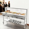 image:imageROVSUN 72QT Electric Commercial Food Warmer 9Pan Steam Table 8QTPan Stainless Steel Bain Marie wOvershelf Undershelf Separate Temperature Control amp Lid Acrylic Shield for Buffet Restaurant 1500W120QT