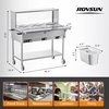 image:imageROVSUN 72QT Electric Commercial Food Warmer 9Pan Steam Table 8QTPan Stainless Steel Bain Marie wOvershelf Undershelf Separate Temperature Control amp Lid Acrylic Shield for Buffet Restaurant 1500W72QT