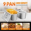image:imageROVSUN 72QT Electric Commercial Food Warmer 9Pan Steam Table 8QTPan Stainless Steel Bain Marie wOvershelf Undershelf Separate Temperature Control amp Lid Acrylic Shield for Buffet Restaurant 1500W72QT