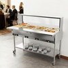 image:imageROVSUN 72QT Electric Commercial Food Warmer 9Pan Steam Table 8QTPan Stainless Steel Bain Marie wOvershelf Undershelf Separate Temperature Control amp Lid Acrylic Shield for Buffet Restaurant 1500W96QT