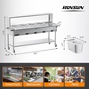 image:imageROVSUN 72QT Electric Commercial Food Warmer 9Pan Steam Table 8QTPan Stainless Steel Bain Marie wOvershelf Undershelf Separate Temperature Control amp Lid Acrylic Shield for Buffet Restaurant 1500W120QT