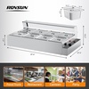 image:imageROVSUN 96QT Electric Commercial Food Warmer 1700W 8Pan Steam Table 12QTPan Stainless Steel Bain Marie wAcrylic Shield Temperature Control amp Lid for Buffet Restaurant96QT8Pan