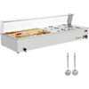 image:imageROVSUN 48QT Electric Commercial Food Warmer 6Pan Steam Table 8QTPan Stainless Steel Bain Marie Countertop wGlass Shield Temperature Control amp Lid for Buffet Restaurant 110V 1500W96QTCountertop