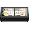 image:imageROVSUN 3 CuFt Refrigerator Display Case NSF ETL Refrigerated Display Case Commercial Countertop Refrigerator wLED Lighting Auto Defrosting Aircooling Rear Sliding Door for Cafe RestaurantBlack