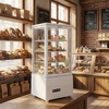 image:imageROVSUN 3 CuFt Refrigerator Display Case NSF ETL Refrigerated Display Case Commercial Countertop Refrigerator wLED Lighting Auto Defrosting Aircooling Rear Sliding Door for Cafe RestaurantWhite