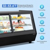 image:imageROVSUN 3 CuFt Refrigerator Display Case NSF ETL Refrigerated Display Case Commercial Countertop Refrigerator wLED Lighting Auto Defrosting Aircooling Rear Sliding Door for Cafe RestaurantBlack