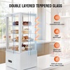 image:imageROVSUN 3 CuFt Refrigerator Display Case NSF ETL Refrigerated Display Case Commercial Countertop Refrigerator wLED Lighting Auto Defrosting Aircooling Rear Sliding Door for Cafe RestaurantWhite