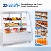 image:imageROVSUN 3 CuFt Refrigerator Display Case NSF ETL Refrigerated Display Case Commercial Countertop Refrigerator wLED Lighting Auto Defrosting Aircooling Rear Sliding Door for Cafe RestaurantWhite