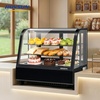 image:imageROVSUN 3 CuFt Refrigerator Display Case NSF ETL Refrigerated Display Case Commercial Countertop Refrigerator wLED Lighting Auto Defrosting Aircooling Rear Sliding Door for Cafe RestaurantBlack