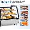 image:imageROVSUN 35 CuFt Commercial Display Refrigerator ETL NSF Certified Refrigerator Display Case Countertop Pastry Display Case wLED Aircooling Automatic Defrost Rear Sliding Door for Cafe RestaurantBlack and Silver