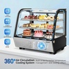 image:imageROVSUN 35 CuFt Commercial Display Refrigerator ETL NSF Certified Refrigerator Display Case Countertop Pastry Display Case wLED Aircooling Automatic Defrost Rear Sliding Door for Cafe RestaurantBlack and Silver