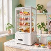 image:imageROVSUN 35 CuFt Commercial Display Refrigerator ETL NSF Certified Refrigerator Display Case Countertop Pastry Display Case wLED Aircooling Automatic Defrost Rear Sliding Door for Cafe RestaurantWhite