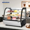 image:imageROVSUN 35 CuFt Commercial Display Refrigerator ETL NSF Certified Refrigerator Display Case Countertop Pastry Display Case wLED Aircooling Automatic Defrost Rear Sliding Door for Cafe RestaurantBlack and Silver