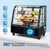 image:imageROVSUN 35 CuFt Commercial Display Refrigerator ETL NSF Certified Refrigerator Display Case Countertop Pastry Display Case wLED Aircooling Automatic Defrost Rear Sliding Door for Cafe RestaurantBlack