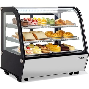 image:imageROVSUN 35 CuFt Commercial Display Refrigerator ETL NSF Certified Refrigerator Display Case Countertop Pastry Display Case wLED Aircooling Automatic Defrost Rear Sliding Door for Cafe RestaurantBlack and Silver