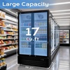 image:imageROVSUN 124 CuFt Commercial Refrigerator Display Refrigerator ETL NSF Certified Slim Commercial Beverage Cooler Glass Door Merchandiser Drink Fridge wAdjustable Shelves LED Light for Bar Restaurant17 CuFt