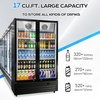 image:imageROVSUN 124 CuFt Commercial Refrigerator Display Refrigerator ETL NSF Certified Slim Commercial Beverage Cooler Glass Door Merchandiser Drink Fridge wAdjustable Shelves LED Light for Bar Restaurant17 CuFt
