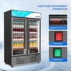 image:imageROVSUN 17 CuFt Commercial Beverage Refrigerator ETL NSF Slim Merchandiser Refrigerator Display Refrigerator Beverage Cooler Glass Door Fridge wAdjustable Shelves LED Light for Bar Restaurant Cafe35 CuFt