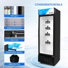 image:imageROVSUN 17 CuFt Commercial Beverage Refrigerator ETL NSF Slim Merchandiser Refrigerator Display Refrigerator Beverage Cooler Glass Door Fridge wAdjustable Shelves LED Light for Bar Restaurant Cafe85 CuFt