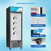 image:imageROVSUN 17 CuFt Commercial Beverage Refrigerator ETL NSF Slim Merchandiser Refrigerator Display Refrigerator Beverage Cooler Glass Door Fridge wAdjustable Shelves LED Light for Bar Restaurant Cafe17 CuFt