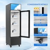 image:imageROVSUN 17 CuFt Commercial Beverage Refrigerator ETL NSF Slim Merchandiser Refrigerator Display Refrigerator Beverage Cooler Glass Door Fridge wAdjustable Shelves LED Light for Bar Restaurant Cafe6 CuFt
