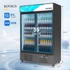 image:imageROVSUN 17 CuFt Commercial Beverage Refrigerator ETL NSF Slim Merchandiser Refrigerator Display Refrigerator Beverage Cooler Glass Door Fridge wAdjustable Shelves LED Light for Bar Restaurant Cafe35 CuFt