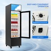 image:imageROVSUN 17 CuFt Commercial Beverage Refrigerator ETL NSF Slim Merchandiser Refrigerator Display Refrigerator Beverage Cooler Glass Door Fridge wAdjustable Shelves LED Light for Bar Restaurant Cafe6 CuFt