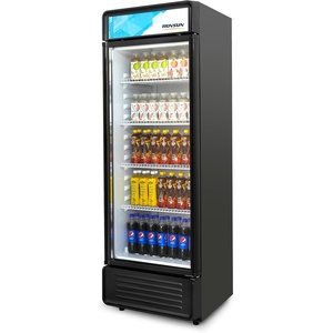 image:imageROVSUN 17 CuFt Commercial Beverage Refrigerator ETL NSF Slim Merchandiser Refrigerator Display Refrigerator Beverage Cooler Glass Door Fridge wAdjustable Shelves LED Light for Bar Restaurant Cafe125 CuFt