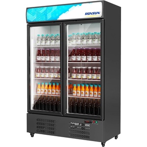 image:imageROVSUN 17 CuFt Commercial Beverage Refrigerator ETL NSF Slim Merchandiser Refrigerator Display Refrigerator Beverage Cooler Glass Door Fridge wAdjustable Shelves LED Light for Bar Restaurant Cafe35 CuFt