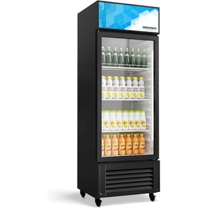 image:imageROVSUN 17 CuFt Commercial Beverage Refrigerator ETL NSF Slim Merchandiser Refrigerator Display Refrigerator Beverage Cooler Glass Door Fridge wAdjustable Shelves LED Light for Bar Restaurant Cafe10 CuFt