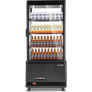 image:imageROVSUN 17 CuFt Commercial Beverage Refrigerator ETL NSF Slim Merchandiser Refrigerator Display Refrigerator Beverage Cooler Glass Door Fridge wAdjustable Shelves LED Light for Bar Restaurant Cafe3 CuFt