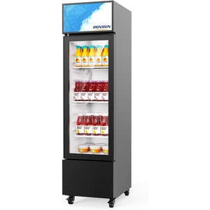 image:imageROVSUN 17 CuFt Commercial Beverage Refrigerator ETL NSF Slim Merchandiser Refrigerator Display Refrigerator Beverage Cooler Glass Door Fridge wAdjustable Shelves LED Light for Bar Restaurant Cafe6 CuFt